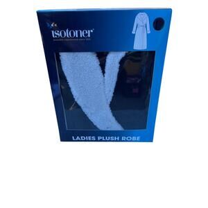 Black Wrap Isotoner Ladies Plush Long Robe – Size Large NWT